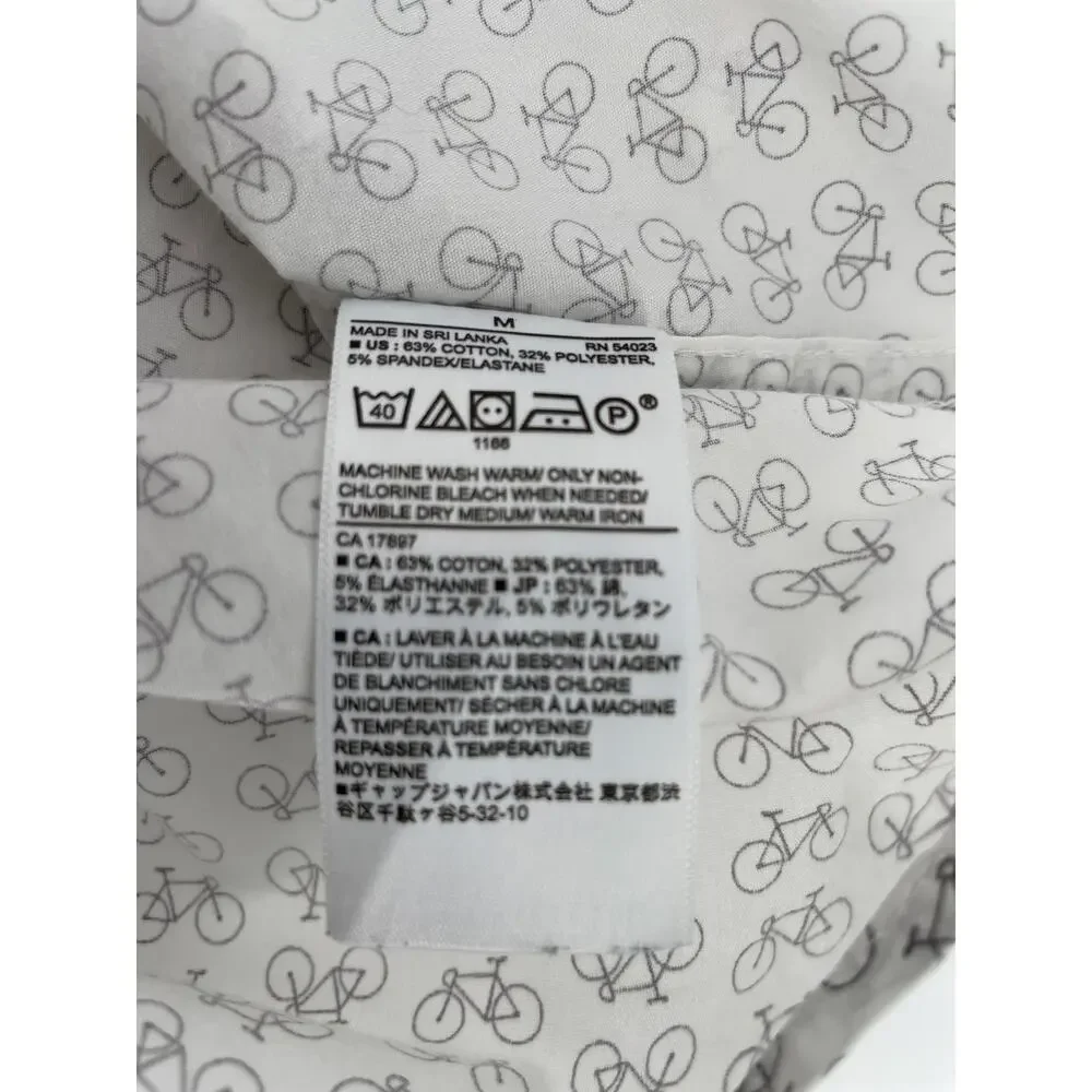 Banana Republic Dress Shirt Men’s M Slim Fit Bicycle Graphic